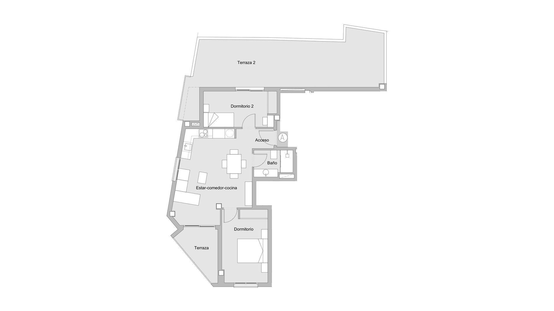 Apartment floor plan, 2 bedrooms in ALEGRIA IV ALICANTE No. 5