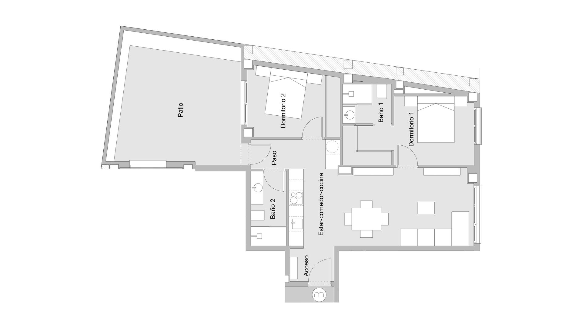 Apartment floor plan, 2 bedrooms in ALEGRIA IV ALICANTE No. 6