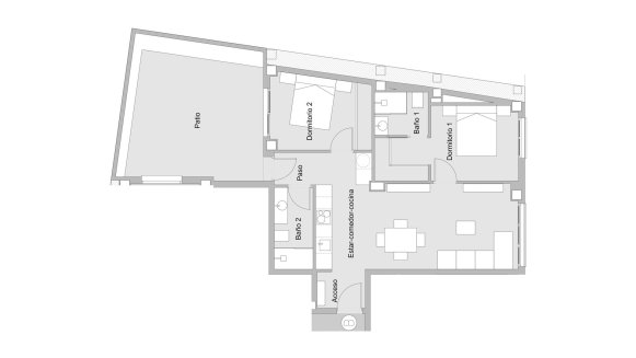 Apartment floor plan, 2 bedrooms in ALEGRIA IV ALICANTE No. 6 (2D)